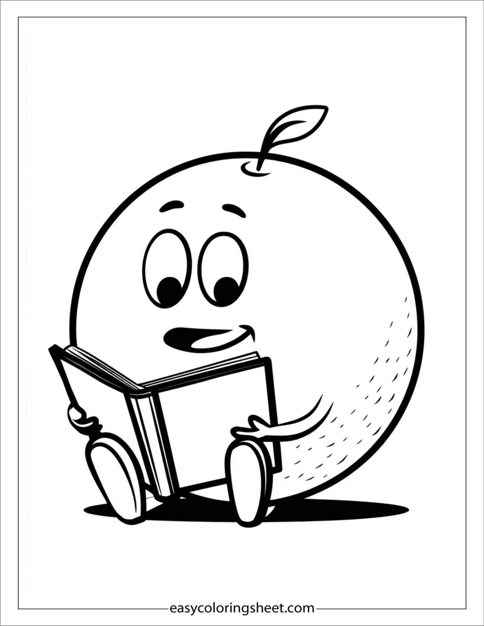 orange fruit reading book
