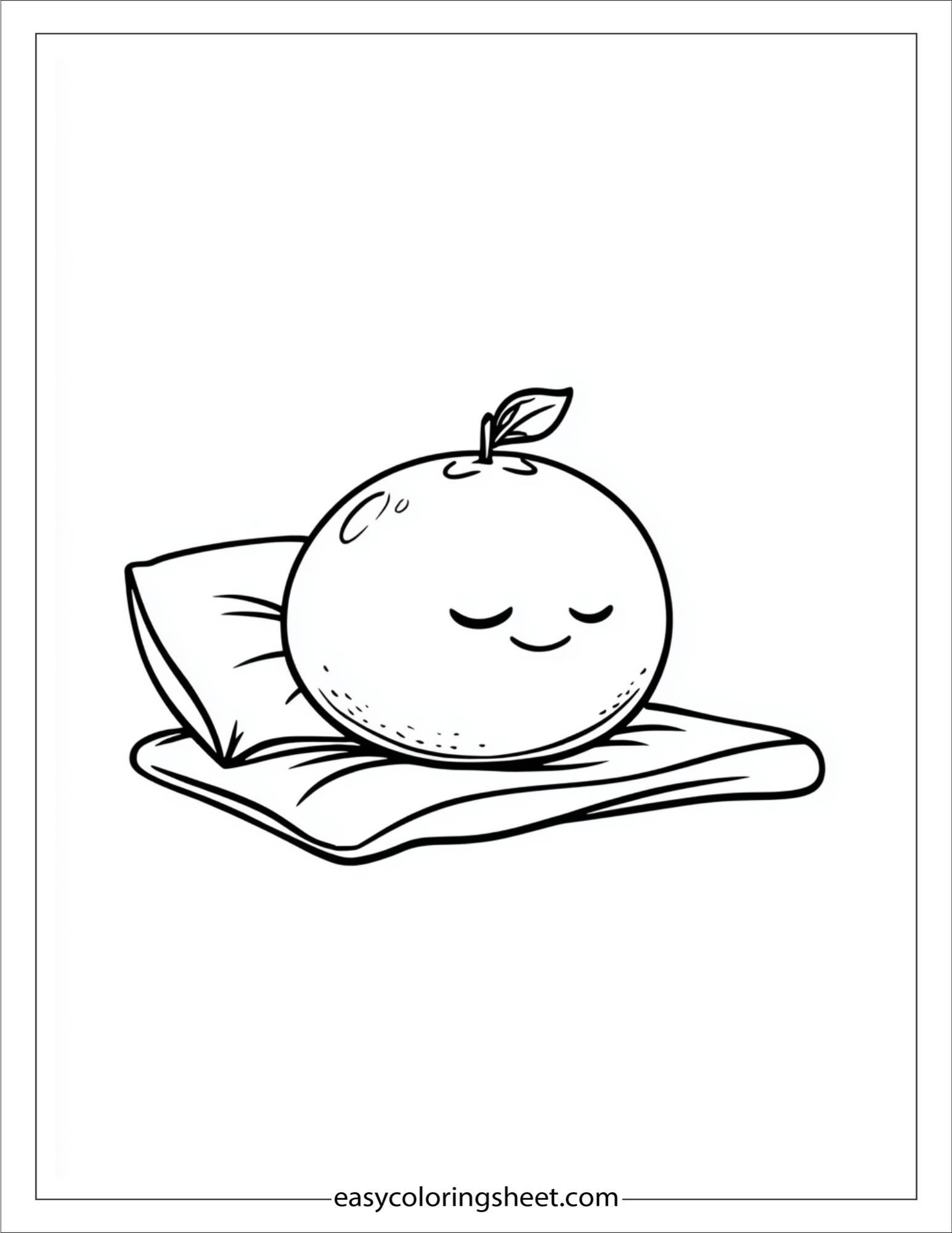 orange fruit sleeping on pillow