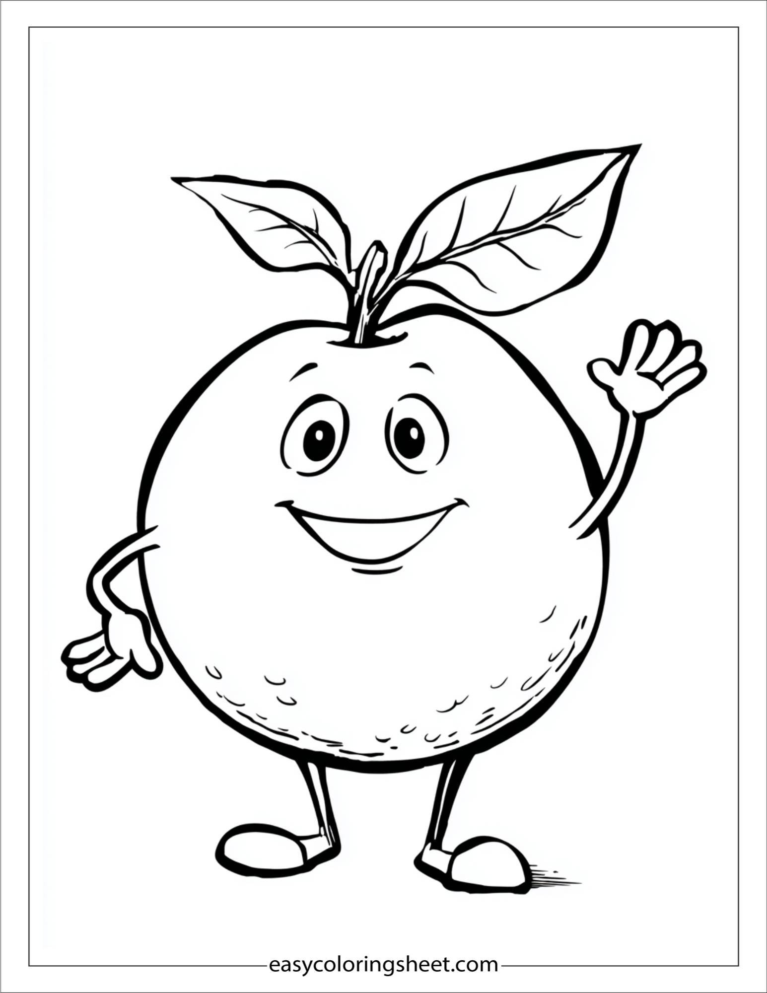 orange fruit waving hello