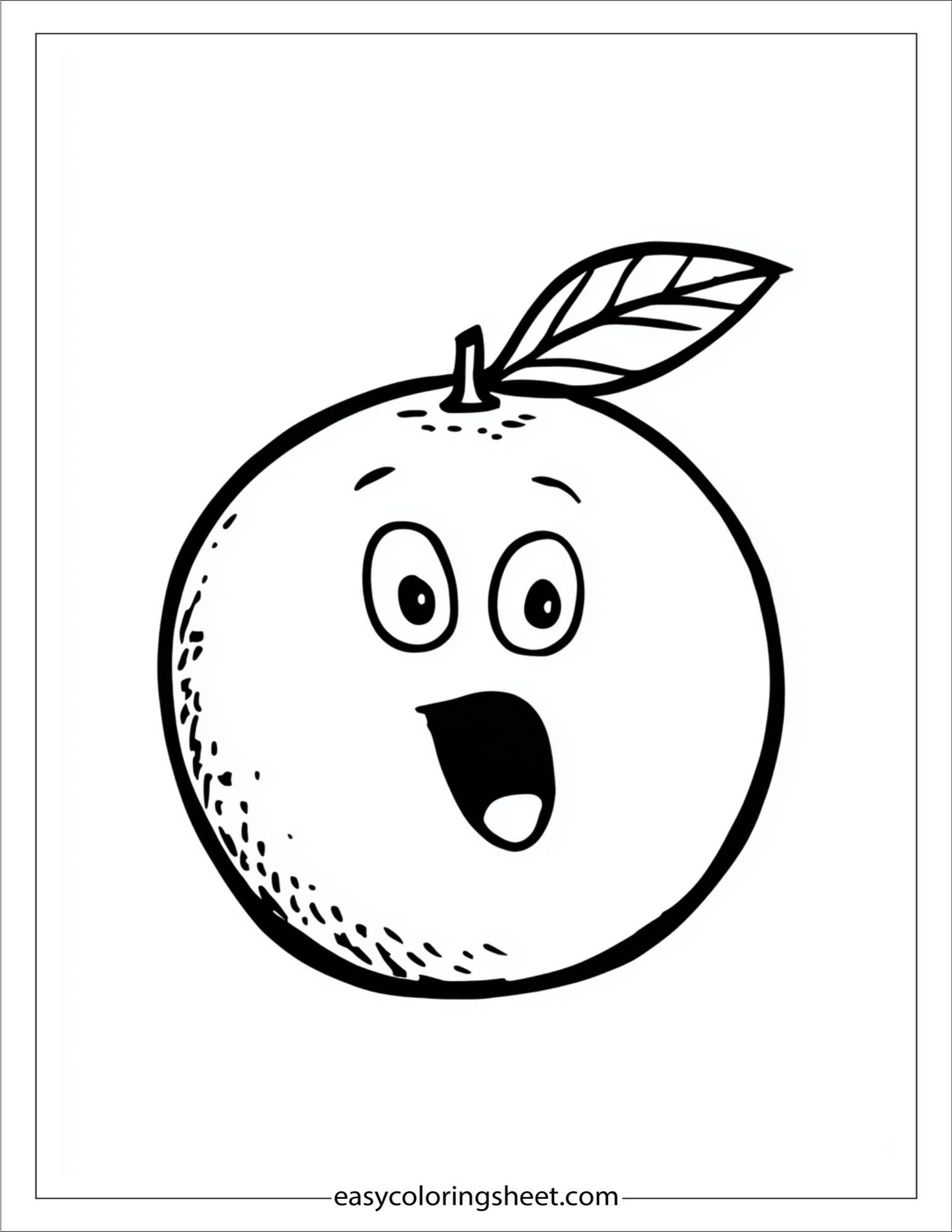 orange fruit with a surprised face