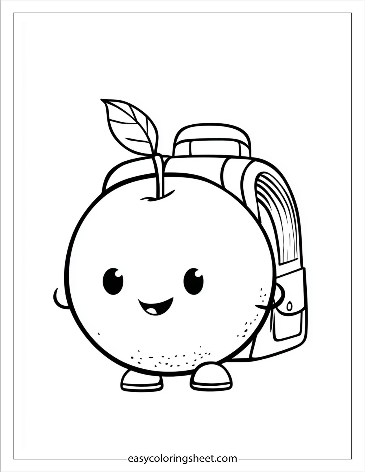 orange fruit with backpack