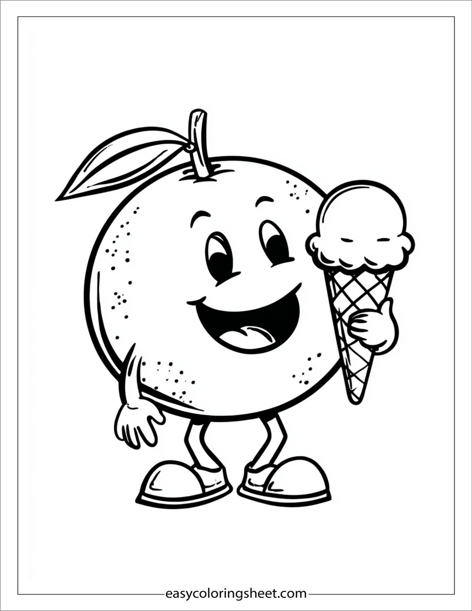 orange fruit with ice cream