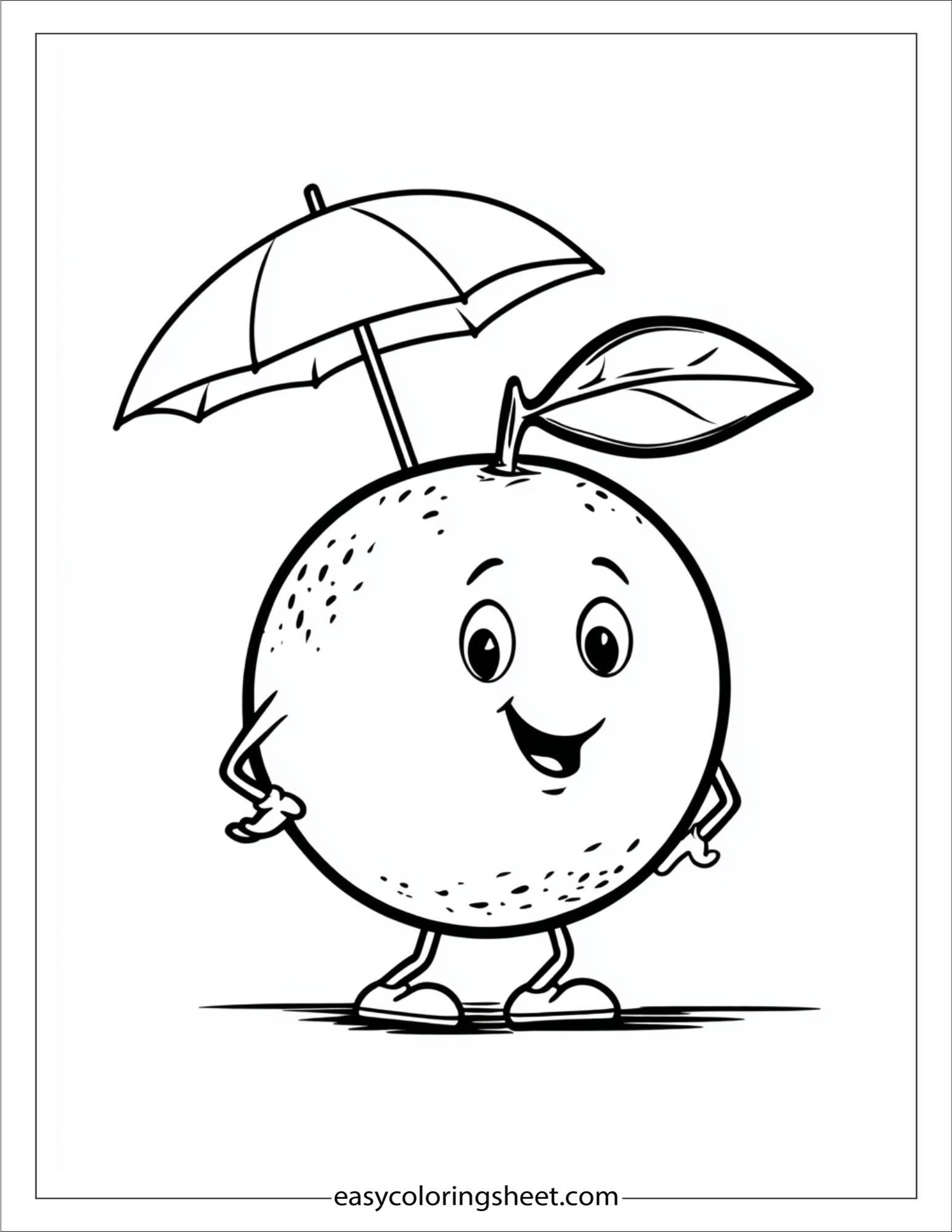 orange fruit with umbrella